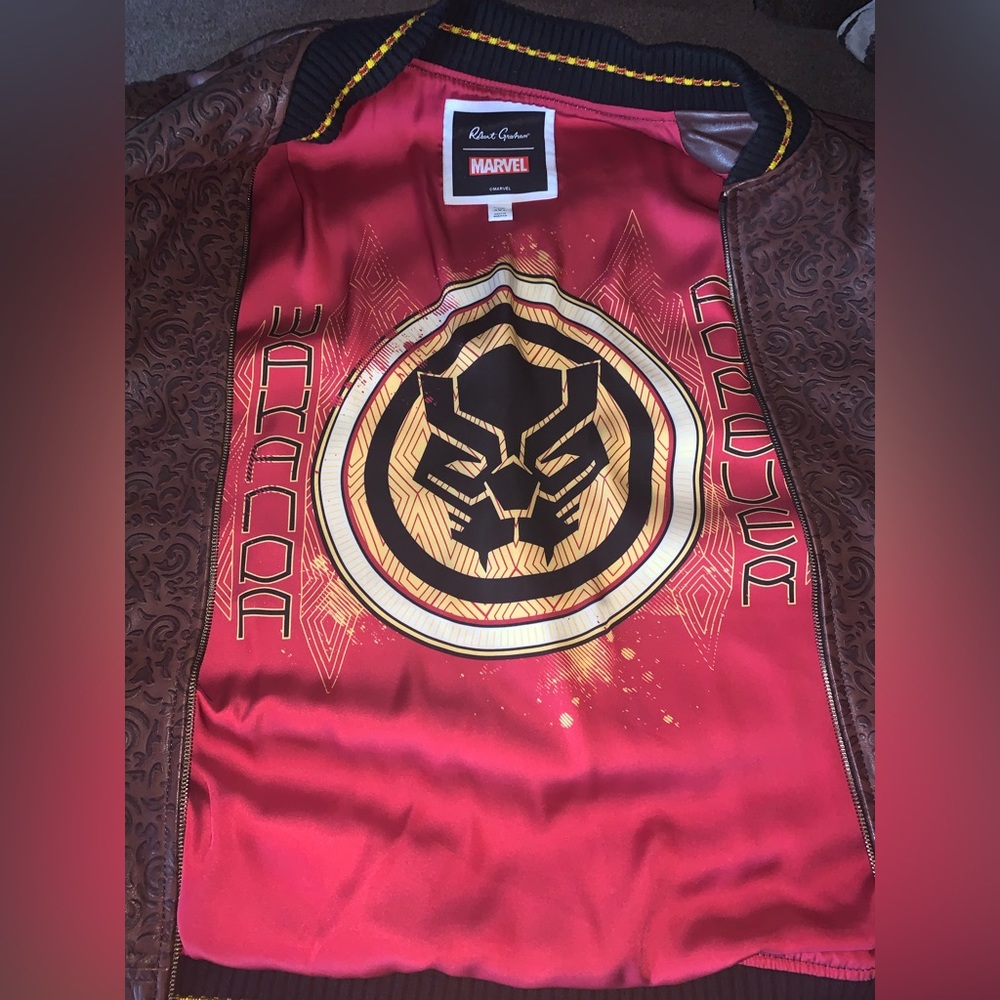 Robert graham marvel limited edition black panther leather coat - Picture 2 of 8